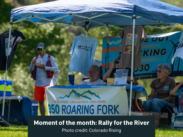 Folks tabling for 350 Roaring Fork in Glenwood Springs